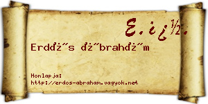 Erdős Ábrahám névjegykártya